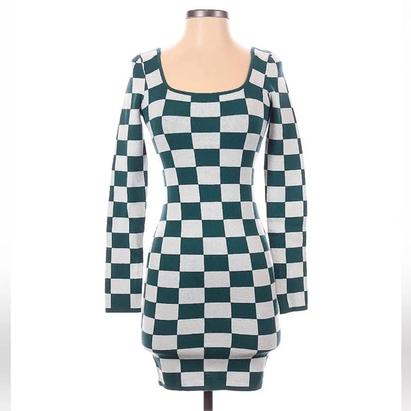 Princess Polly | Dresses | Princess Polly Green Checkered Dress | Poshmark